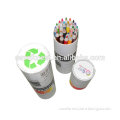 7'' 24 color student paper pencils with tube